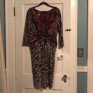NWT Anne Klein patterned faux wrap dress